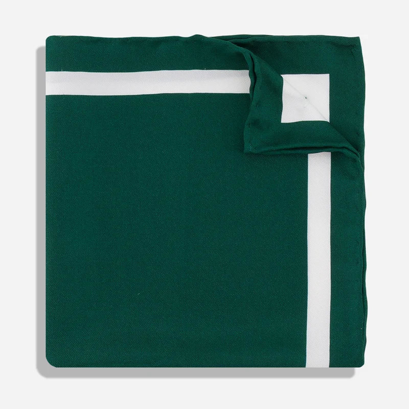 Alma Mater Heritage Izzo Repp Stripe Green Pocket Square