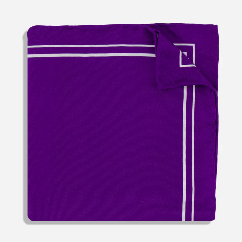 Alma Mater Heritage The Rock Stripe Purple Pocket Square