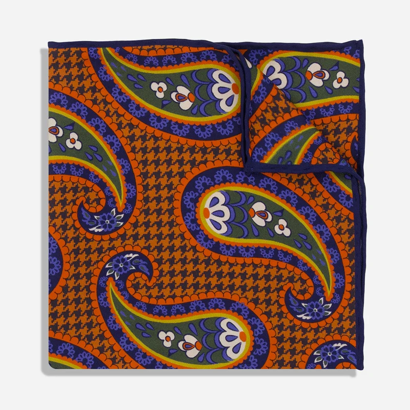 Rookery Paisley Rust Pocket Square