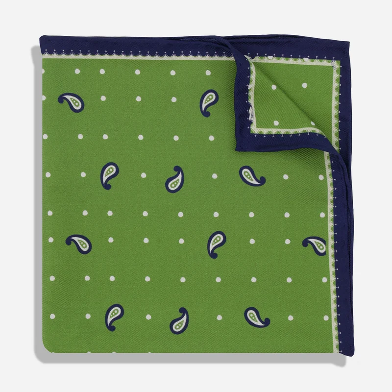 Ogden Dot Moss Green Pocket Square