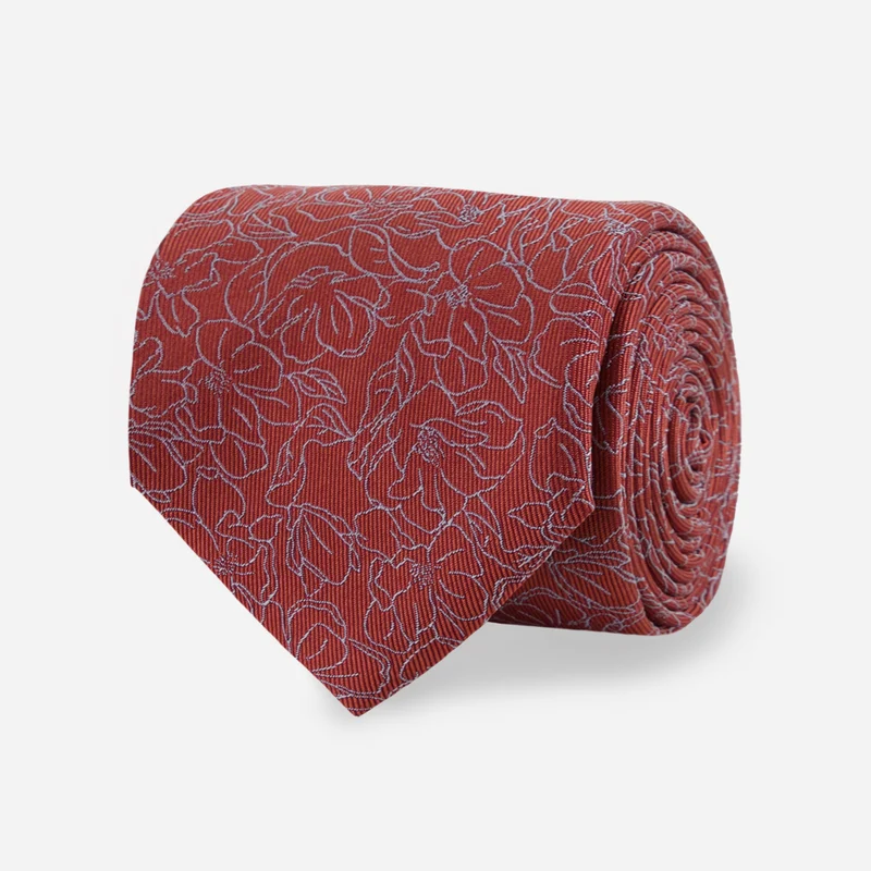 Etched Bloom Rosewood Tie