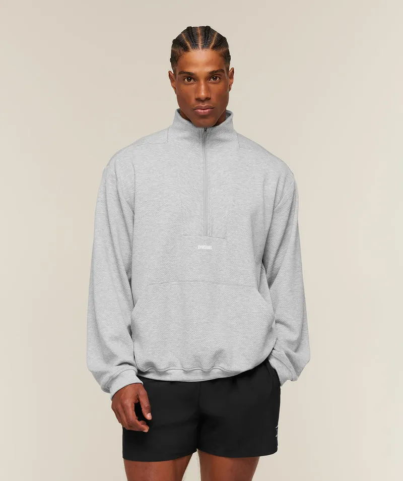 Gymshark Train 1/4 Zip - Light Grey Core Marl