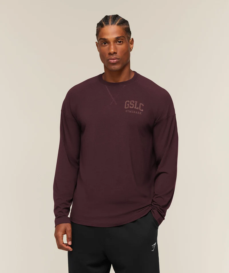 Gymshark GSLC Raglan Long Sleeve T-Shirt - Cherry Purple