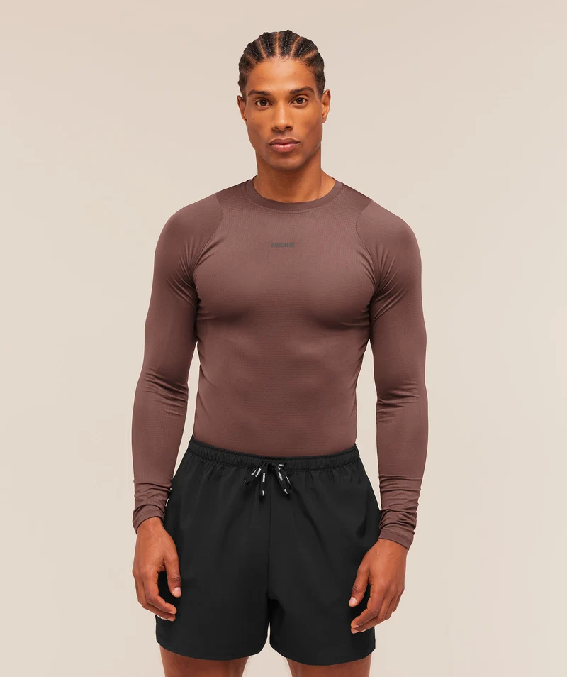 Gymshark Train Long Sleeve T-Shirt - Espresso Brown