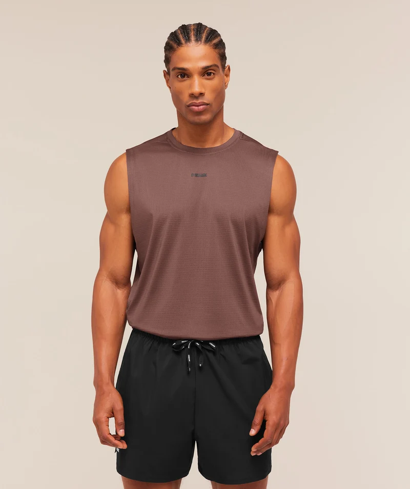 Gymshark Train Cut Off Tank - Espresso Brown