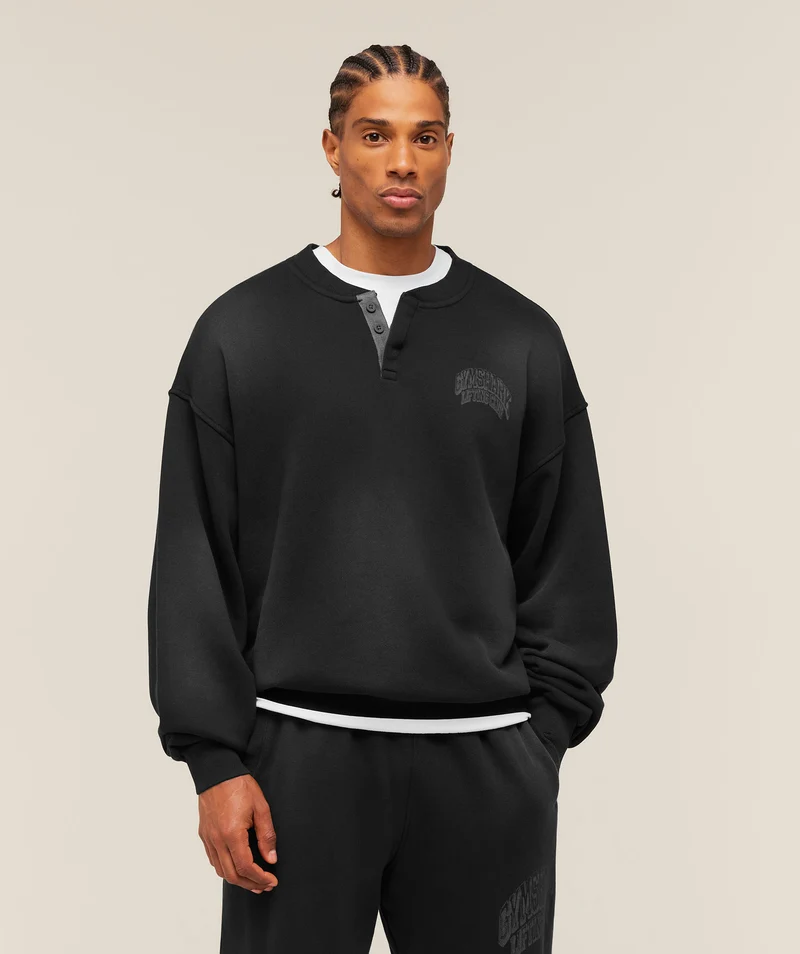Gymshark GSLC Henley Sweat - Black