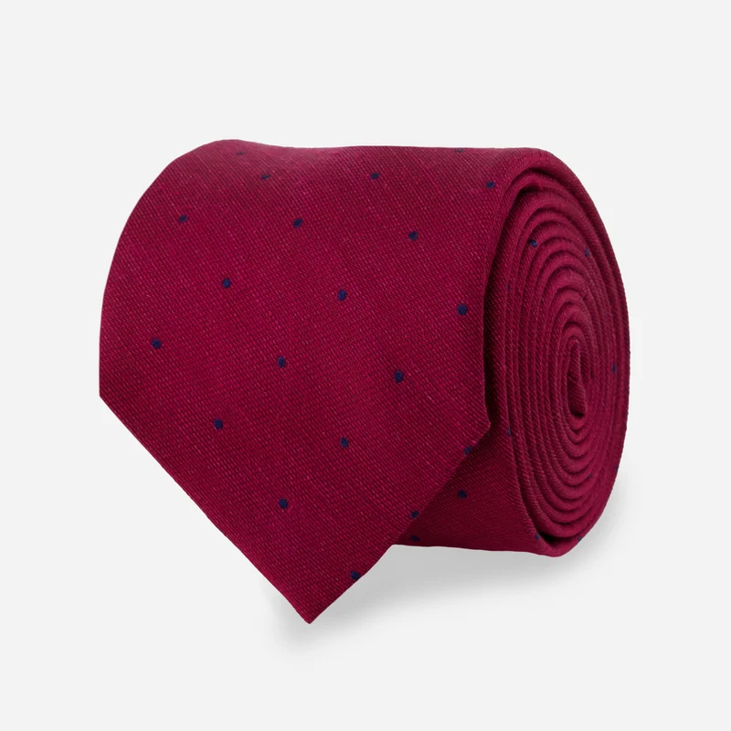 Bulletin Dot Burgundy Tie