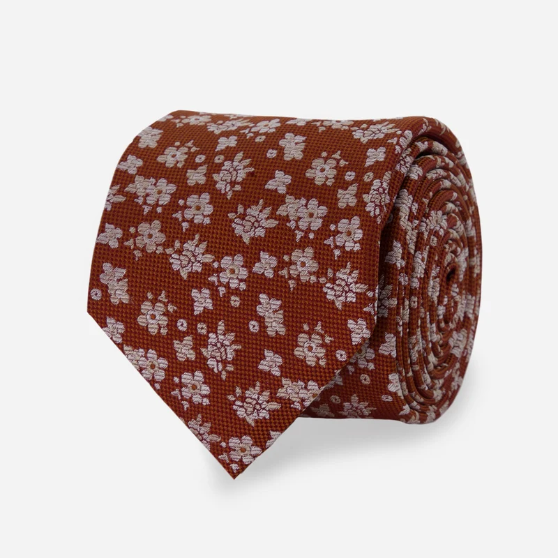 Marguerite Floral Brown Tie