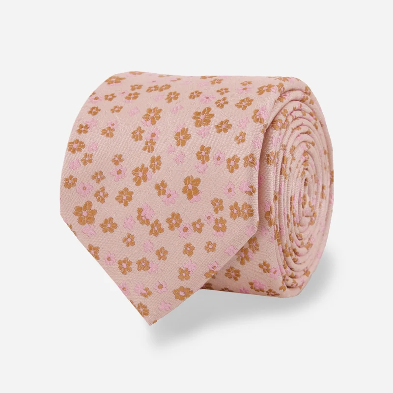 Free Fall Floral Blush Pink Tie