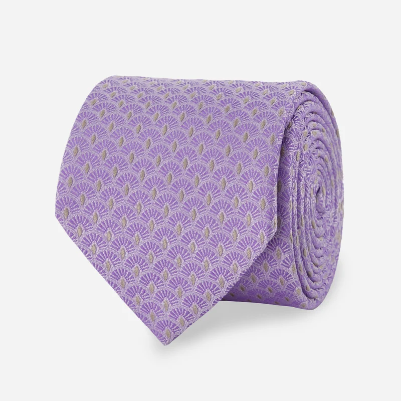 Deco Scallops Frosted Lilac Tie
