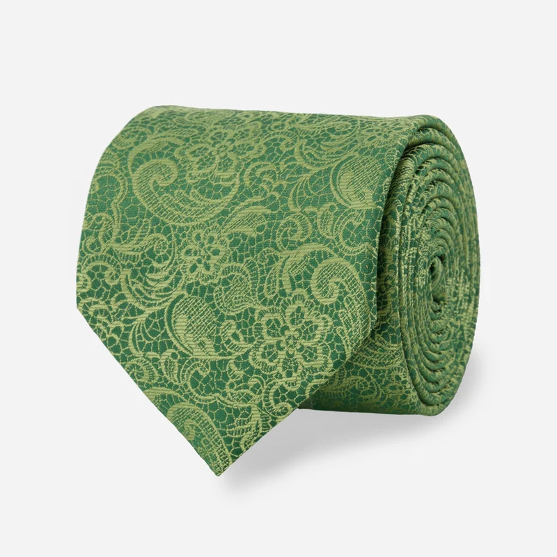 Ceremony Paisley Moss Green Tie