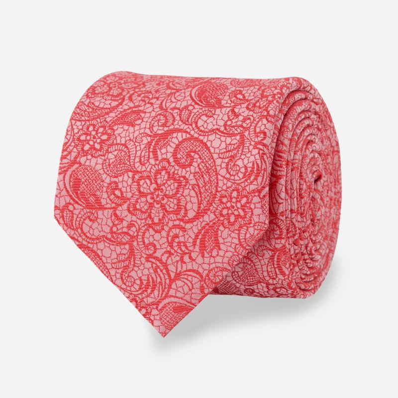 Ceremony Paisley Coral Tie