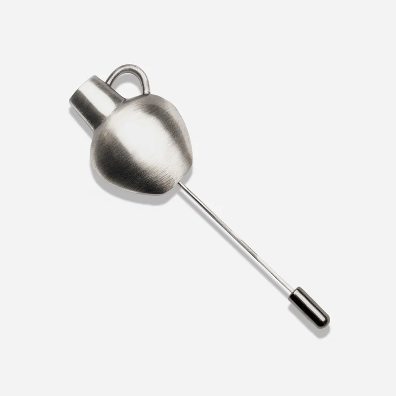 Vase Antique Silver Lapel Pin