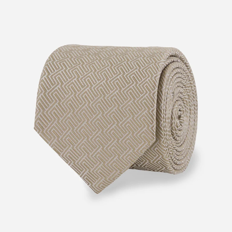 Heritage Grid Light Champagne Tie