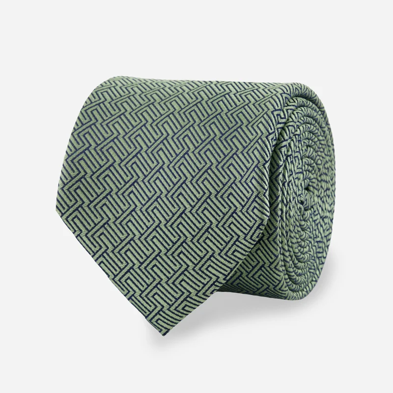 Heritage Grid Olive Tie