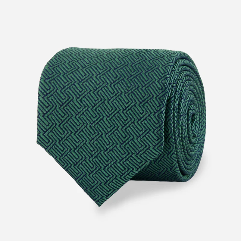 Heritage Grid Hunter Green Tie