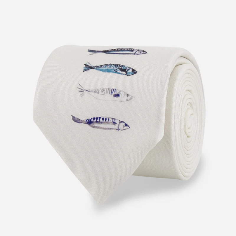 Caroline Tomlinson x The Tie Bar Sardine Symphony White Tie