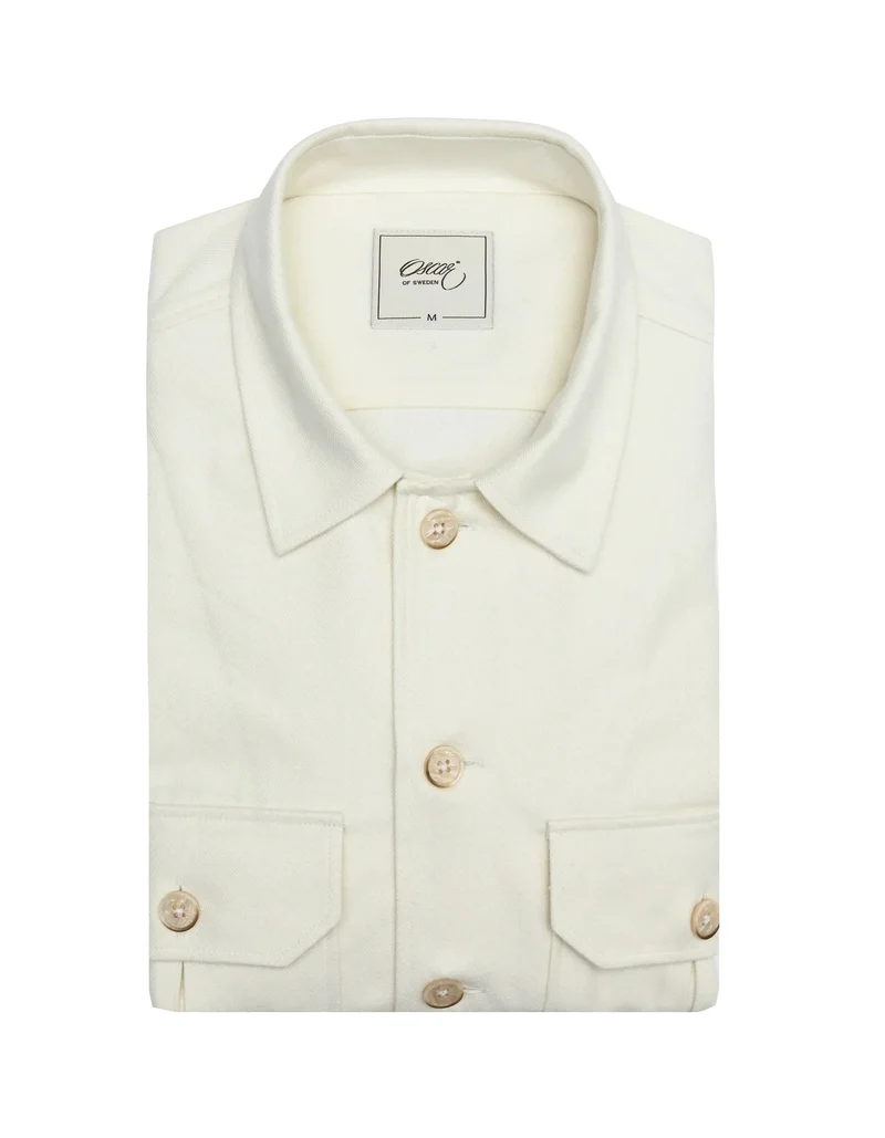 Skjorta Oscar of Sweden - 010 PLAIN WHITE