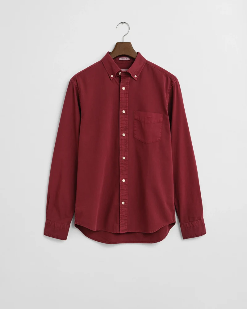 REG GMNT DYED TWILL SHIRT - 604 PLUMPED RED