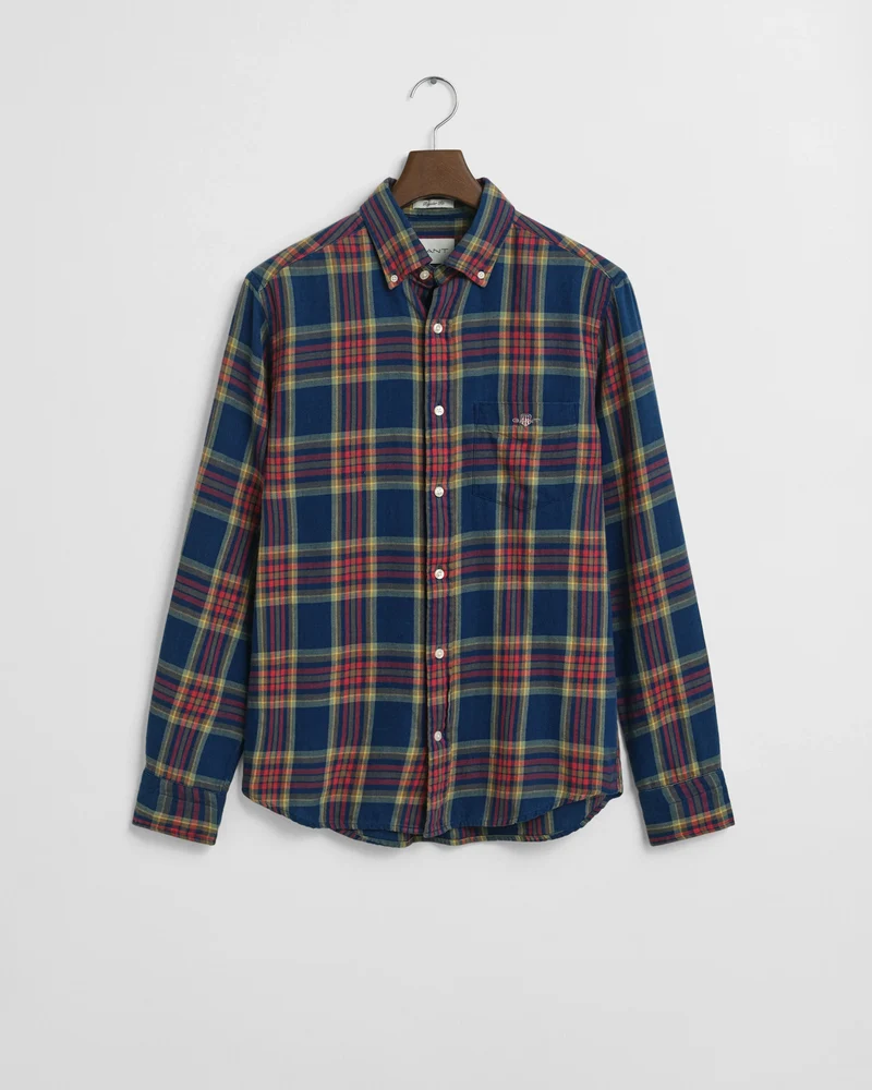 REG INDIGO TWILL CHECK SHIRT - 969 INDIGO