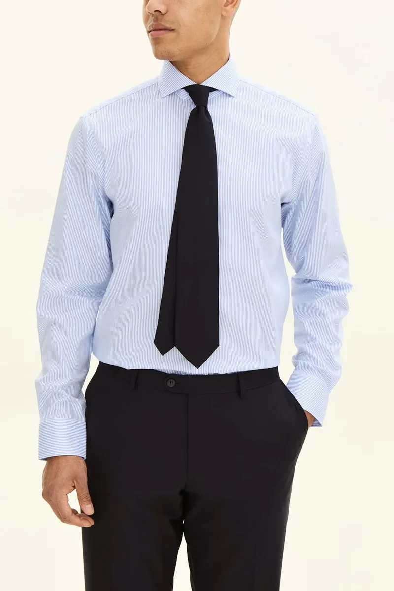 Reg Fit Cut Away Non Iron Banker Stripe - 299
