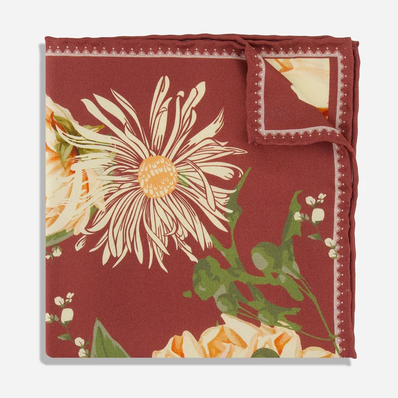 Botanica Rosewood Pocket Square