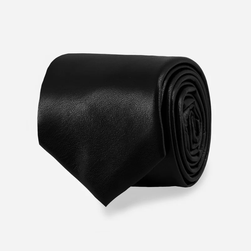 Vegan Leather Black Tie