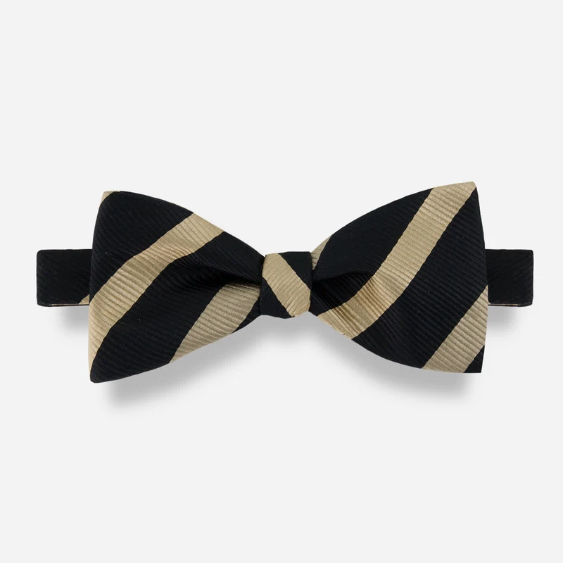 Alma Mater Heritage Anchor Down Repp Stripe Vegas Gold Bow Tie