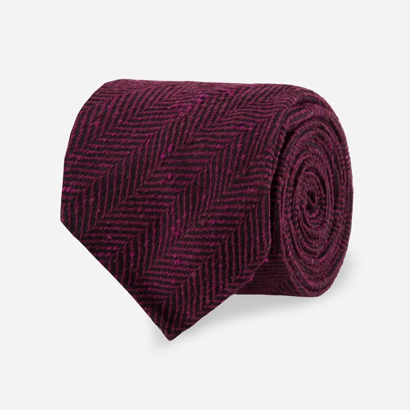 Affinato Herringbone Raspberry Tie