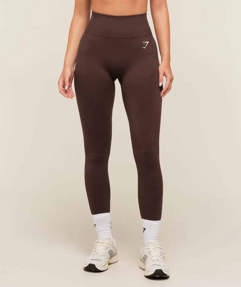 Gymshark Vital Regular Leggings - Rich Espresso Brown/Marl