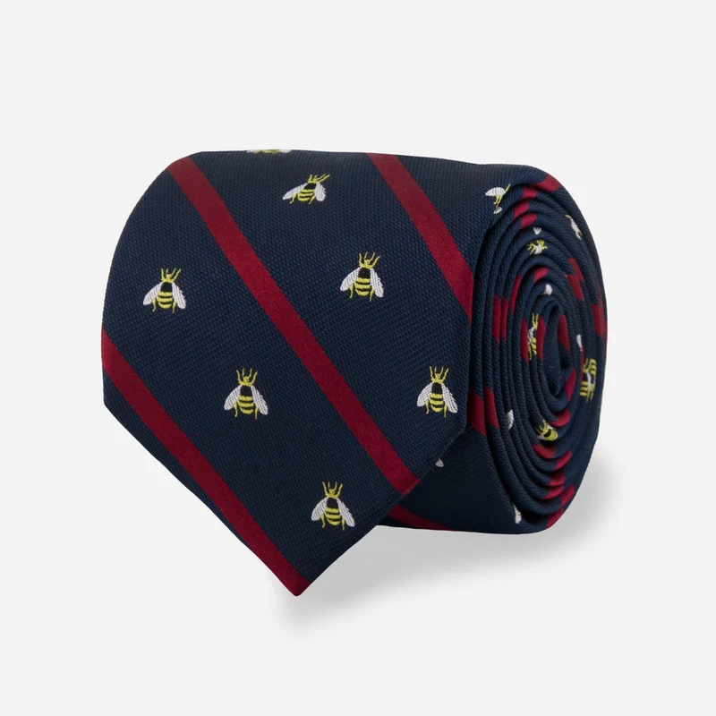 Bee Repp Stripe Navy Tie