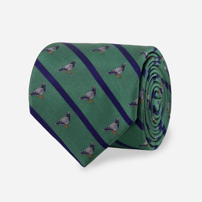 Pigeon Repp Stripe Light Green Tie