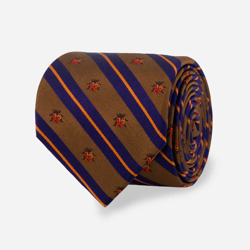 Ladybug Repp Stripe Copper Tie