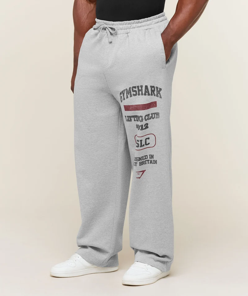 Gymshark Global Lifting Wide Leg Pants - Light Grey Core Marl