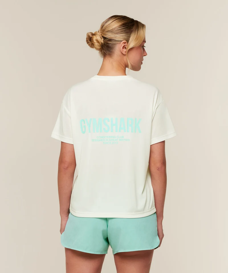 Gymshark Conditioning Club Oversized Short Sleeve T-Shirt - Soft White