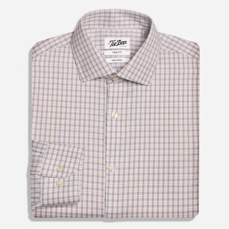 Pinpoint Check Blue and Brown Non-Iron Dress Shirt