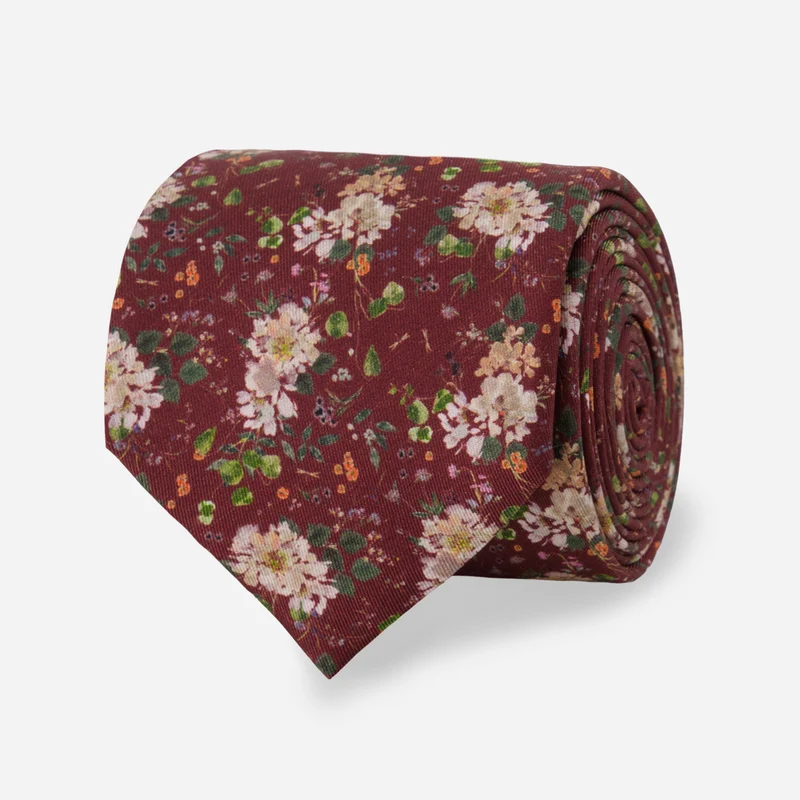 Kelly Ventura x The Tie Bar Peony Garden Wine Tie