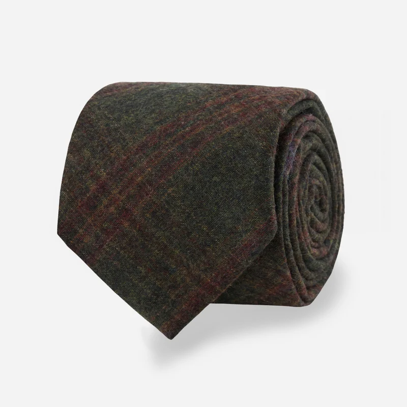 Hunter Plaid Forest Green Tie