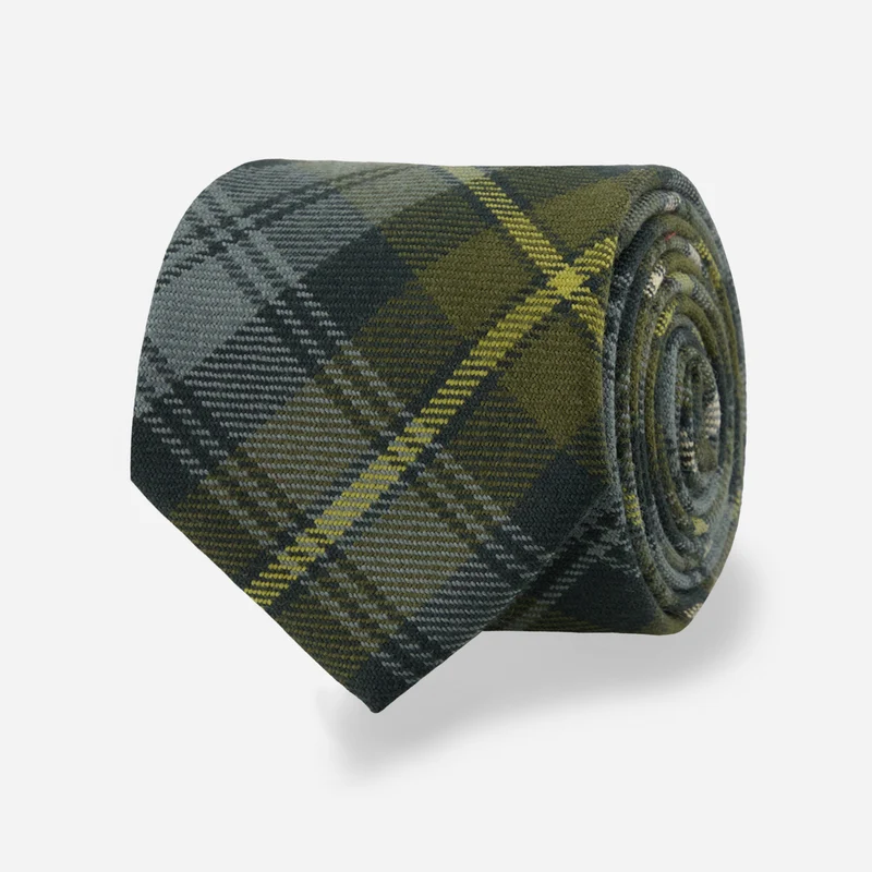 Argyll Tartan Plaid Weathered Olive Tie
