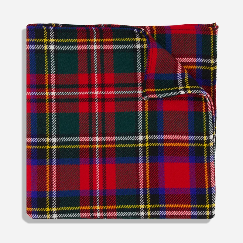 Stewart Tartan Plaid Red Pocket Square
