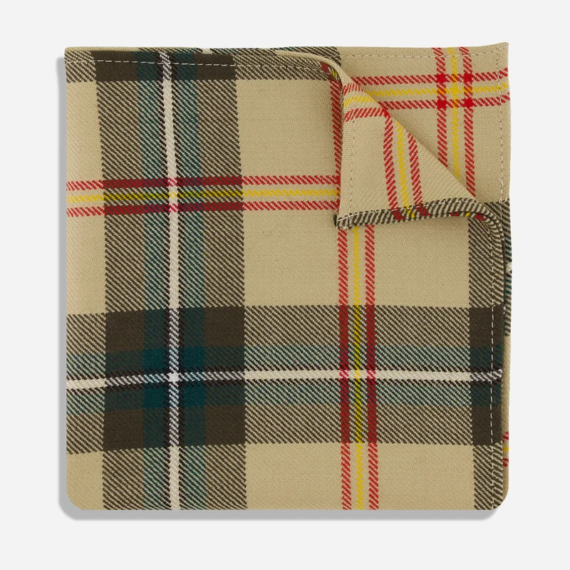 Saskatchewan Tartan Plaid Camel Pocket Square