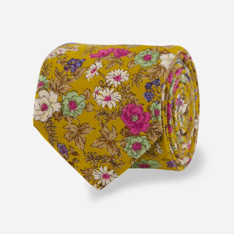 Cordoroy Fleurwood Mustard Tie