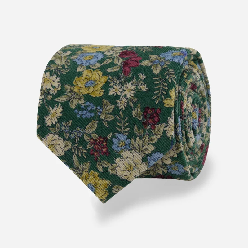Cordoroy Fleurwood Hunter Green Tie