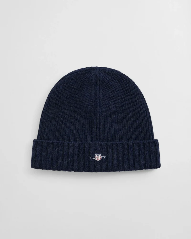 UNISEX. SHIELD WOOL BEANIE - 410 MARINE