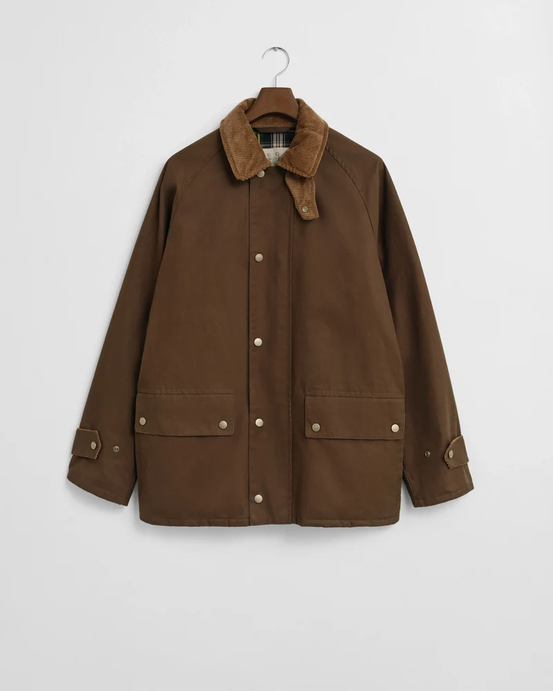 WAXED BARN JACKET - 202 DEEP BROWN