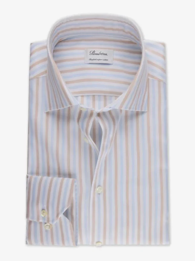 Fitted Body, C77 RM cuff - 252 Light brown stripe