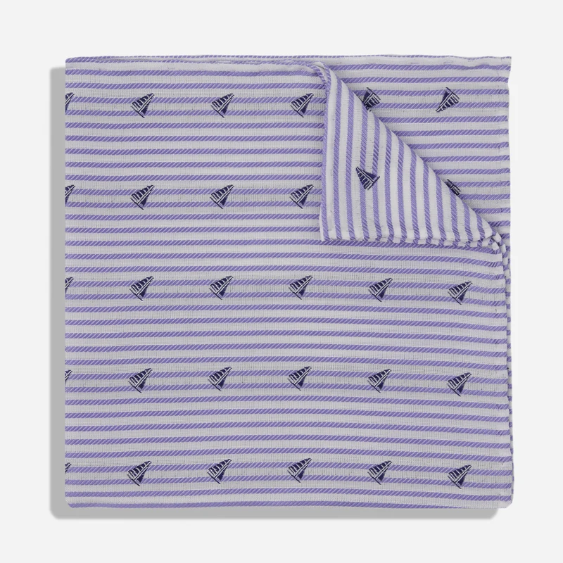 Barca Stripe Lilac Pocket Square