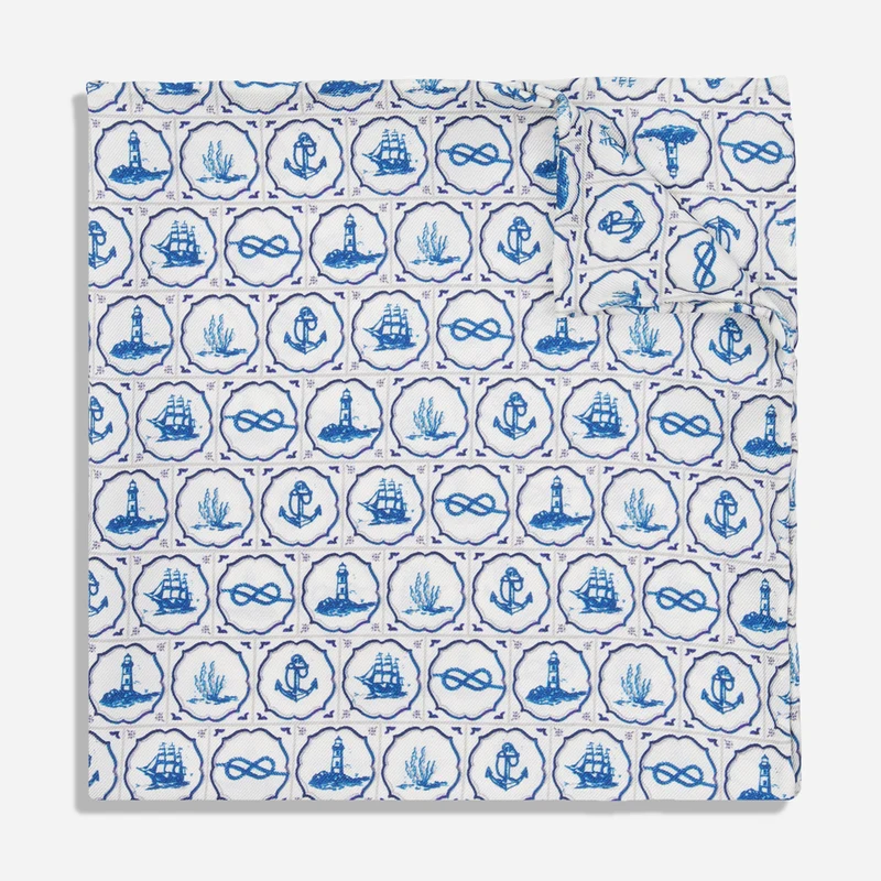 Mariner's Mosaic Ivory Pocket Square