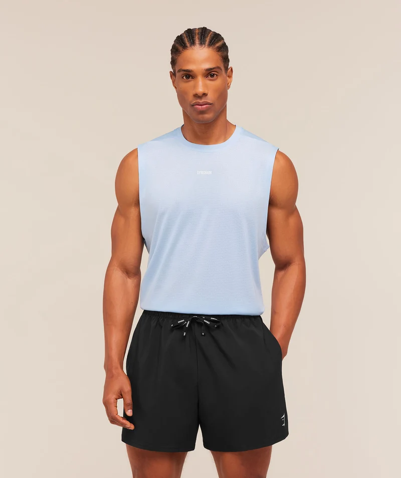 Gymshark Train Cut Off Tank - Tranquil Blue