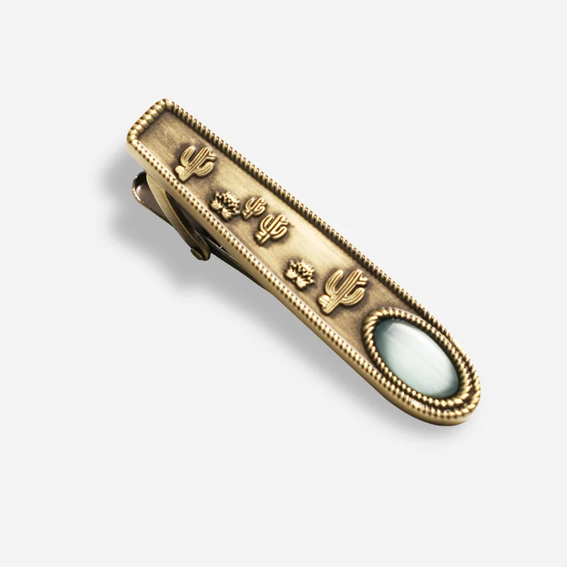 Turquoise Mesa Antique Brass Tie Bar